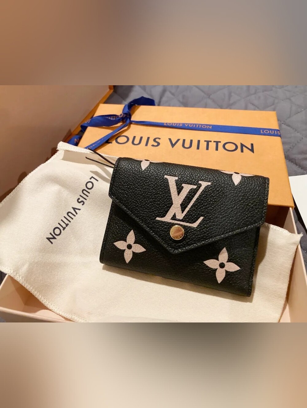 Louis Vuitton Black & Gold Monogram Envelope Wallet